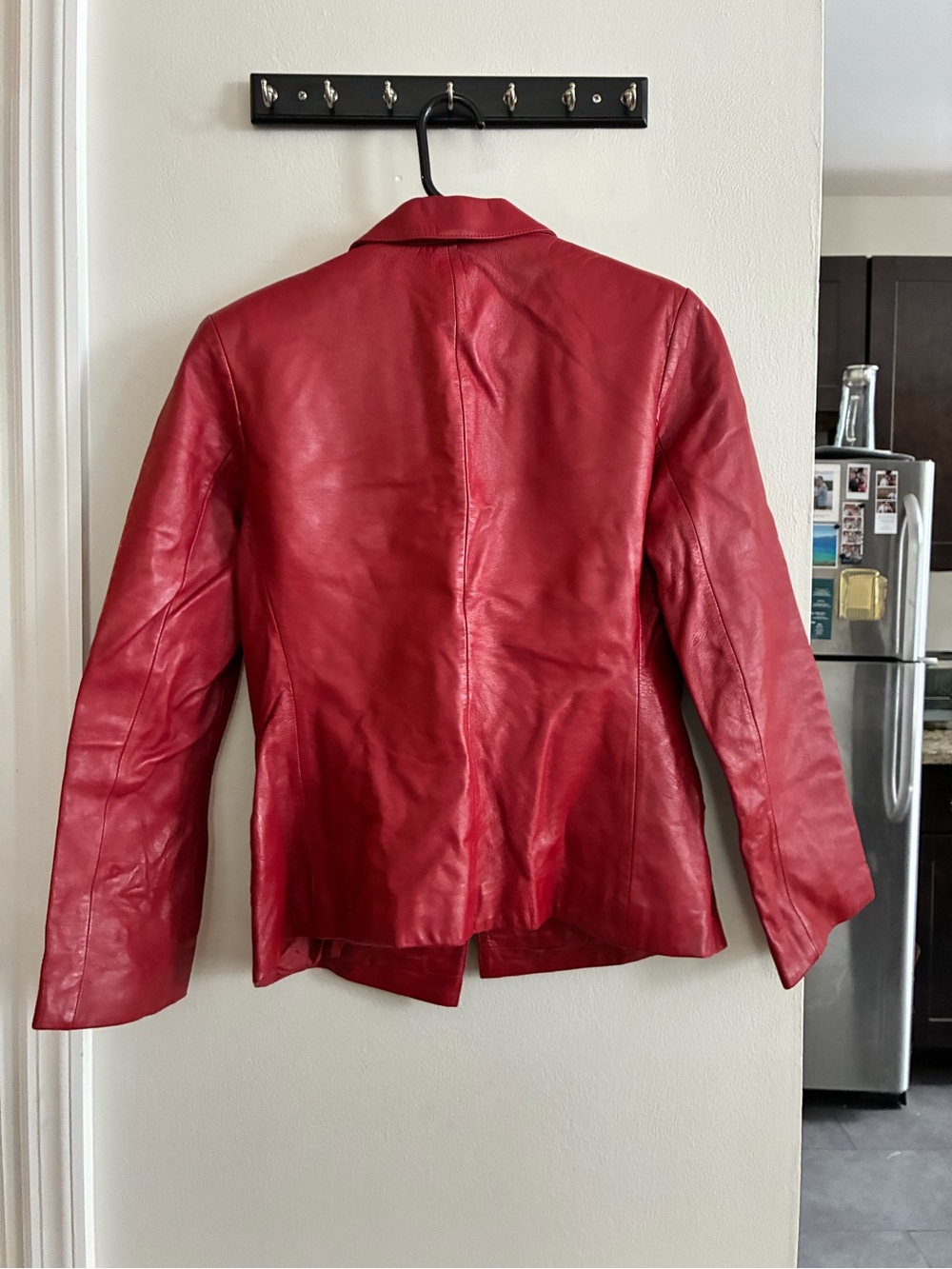 Vintage Express Women’s Red Leather Blazer Jacket - Picture 4 of 5